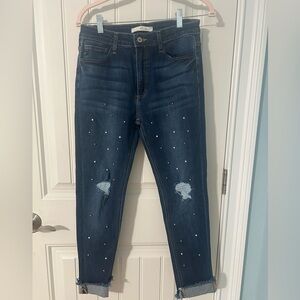 Kancan -New dark blue jeans with pearl detail size 9/28